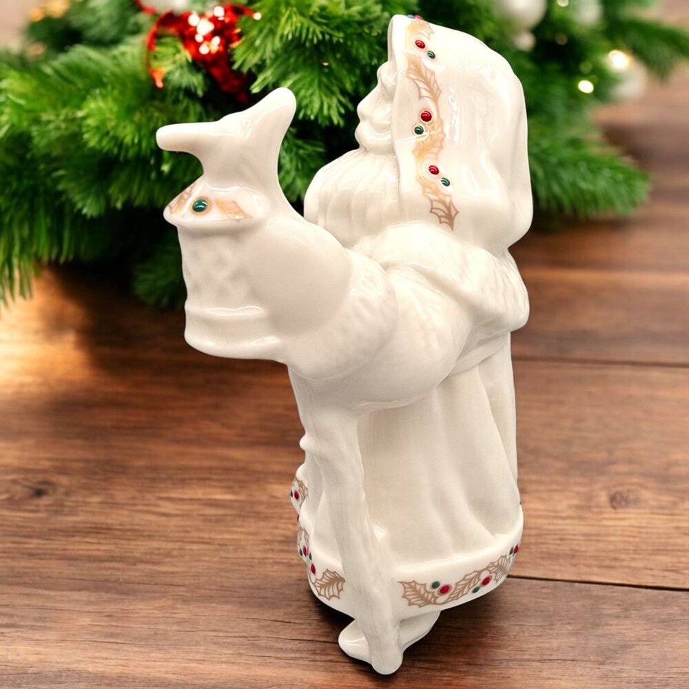 LENOX Jeweled Woodland Santa Figurine 1994 Christmas 2nd in Series Porcelain - Picture 4 of 9